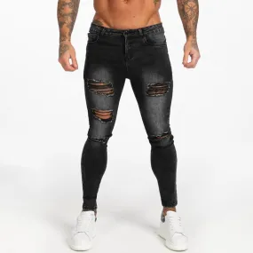 3112 Dark Washed Ripped Black Skinny Jeans