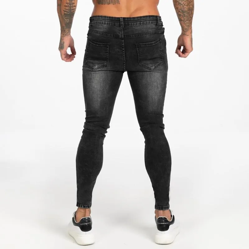 3112 Dark Washed Ripped Black Skinny Jeans