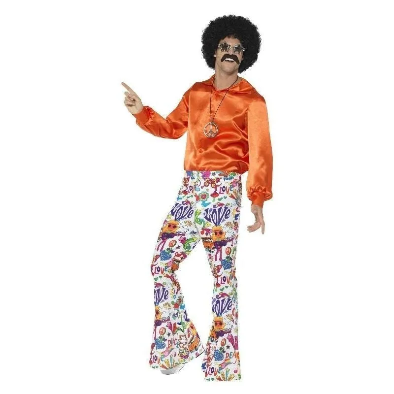 60s Groovy Flared Trousers Mens Adult Multicoloured