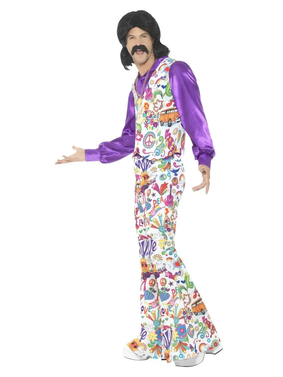 60s Groovy Hippie Costume Adult White Purple