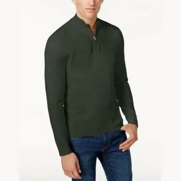 Alfani Mens Quarter-Zip Knit Sweater