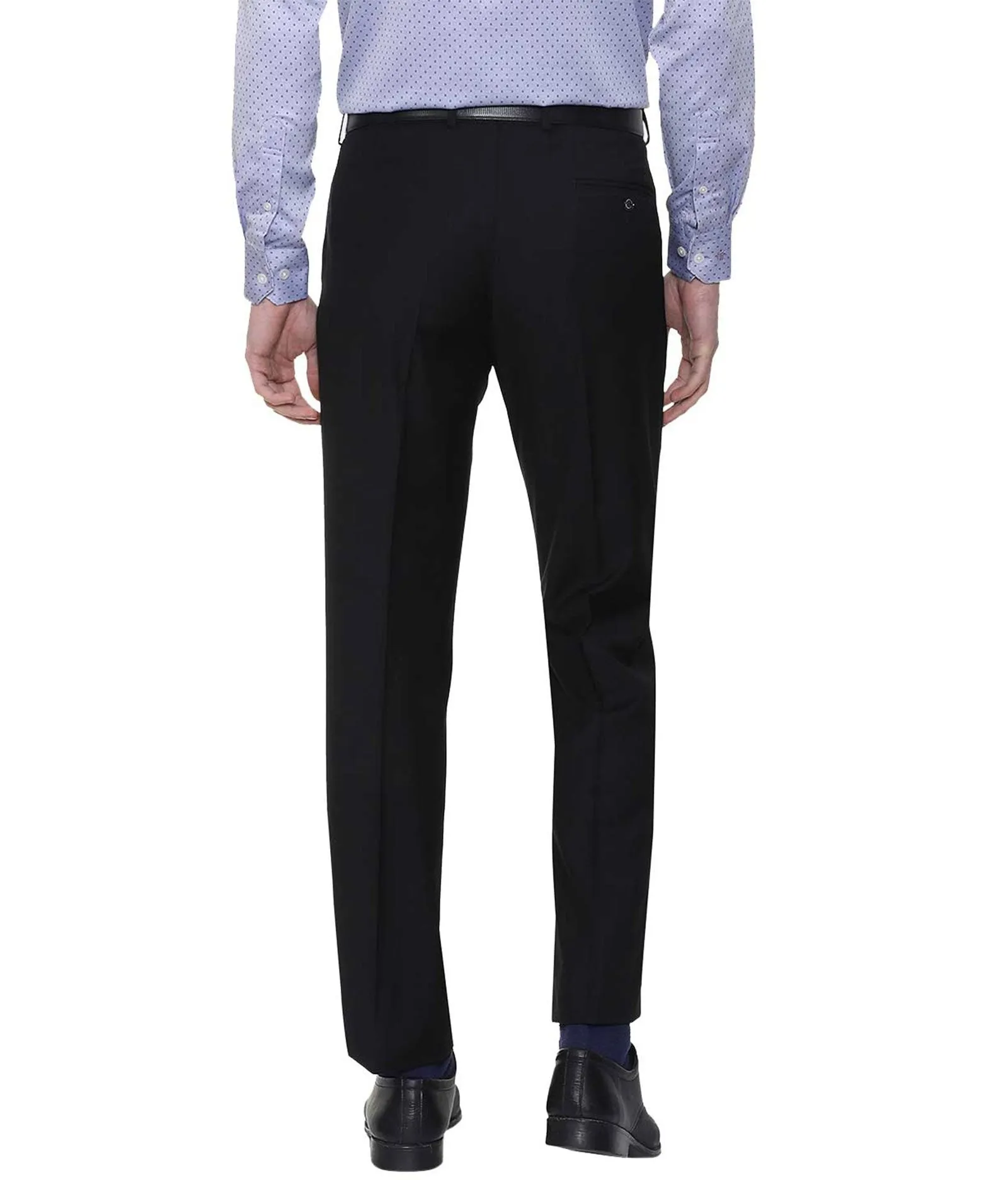 American-Elm Black Slim Fit Formal Trouser for Men, Cotton Formal Pants For Office Wear