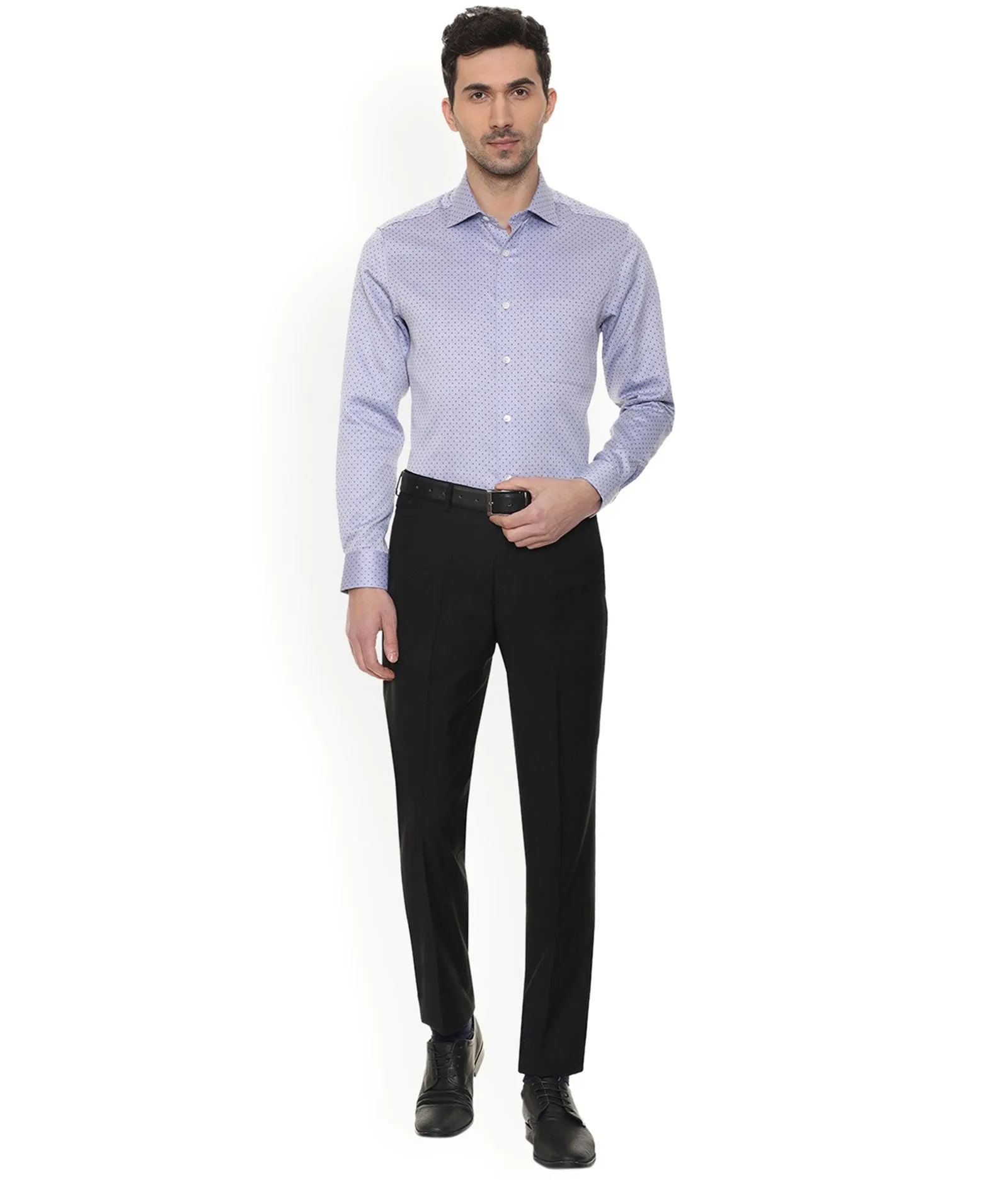 American-Elm Black Slim Fit Formal Trouser for Men, Cotton Formal Pants For Office Wear