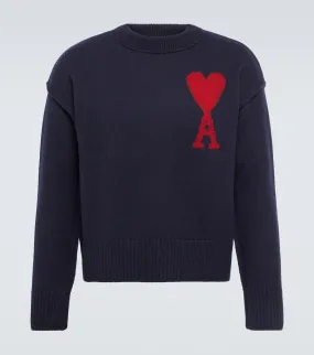 Ami de Cœur Ami Paris wool sweater, blue