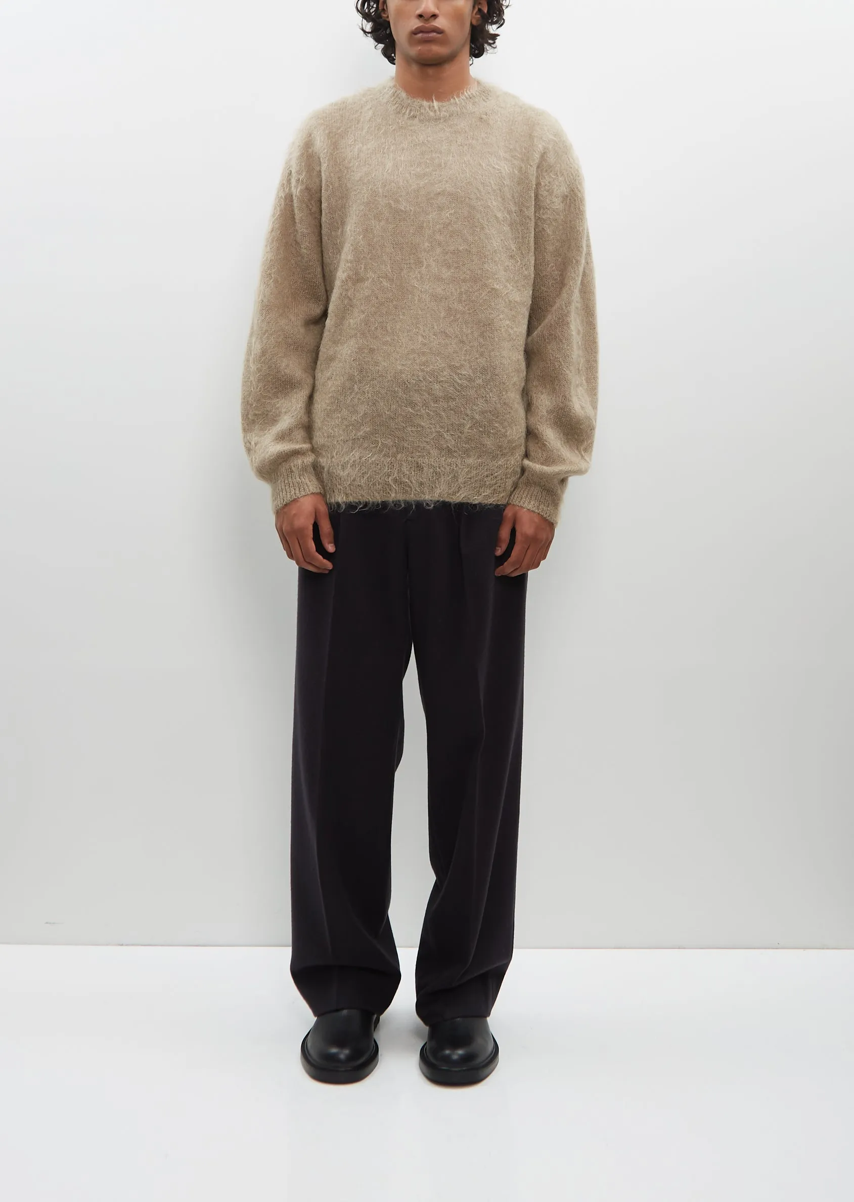 Brushed Super Kid Mohair Knit Pullover