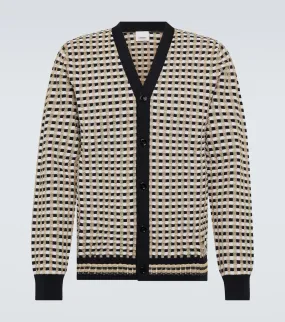 Burberry check cotton blend cardigan, multicolor