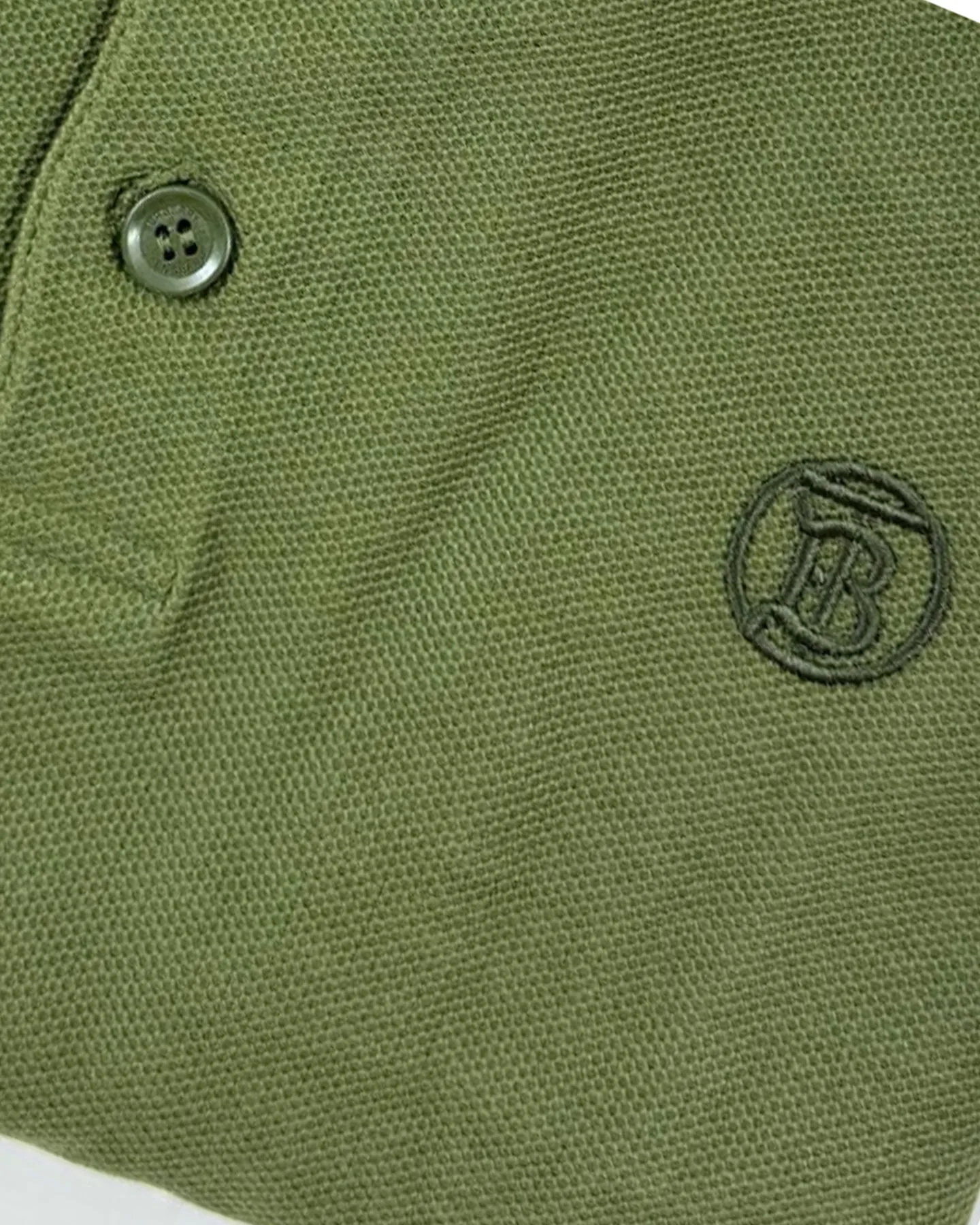 Burberry Men Polo Shirt Eddie Olive Cotton Regular Fit XXL SALE