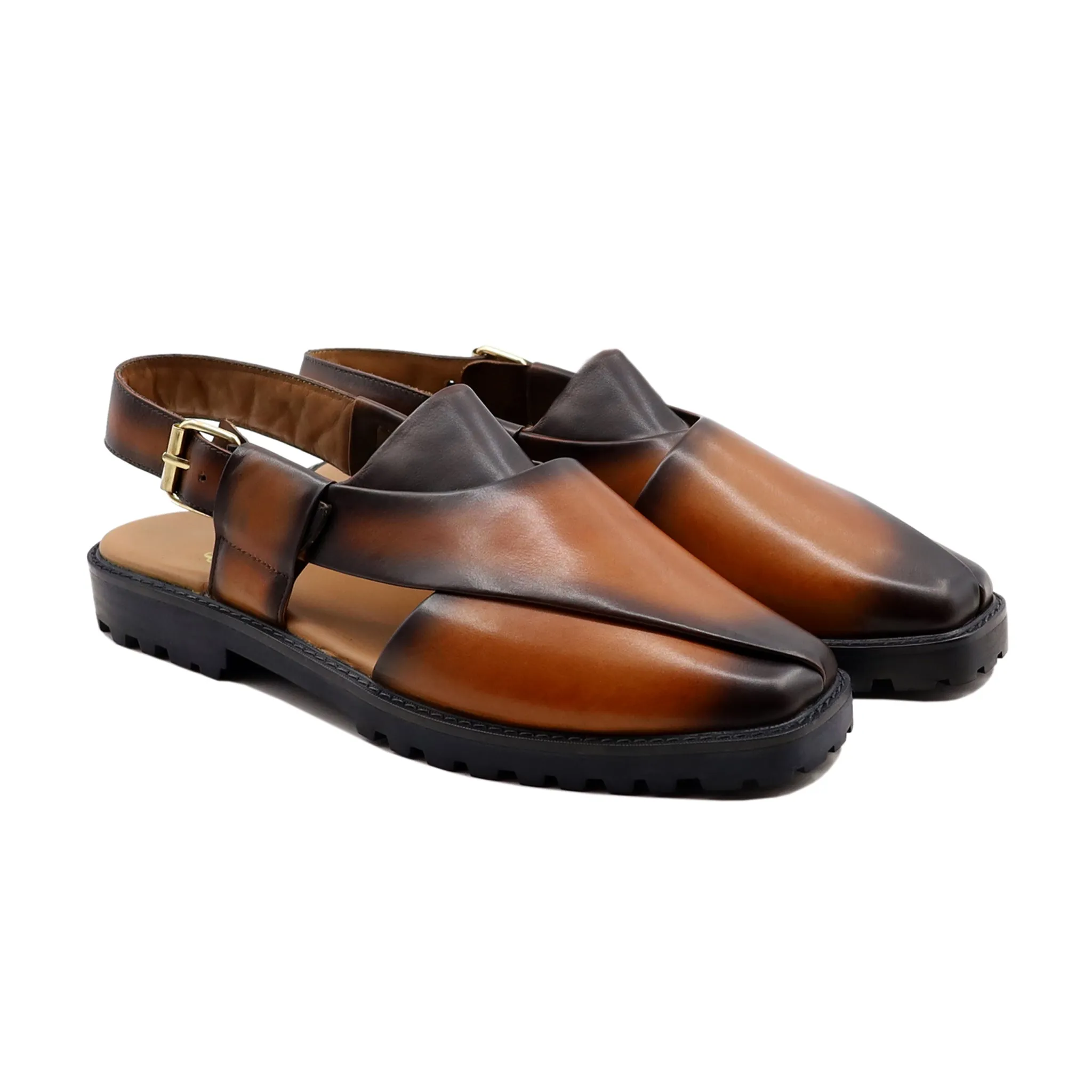 Burgh - Men's Burnished Tan Calf Leather Sandal