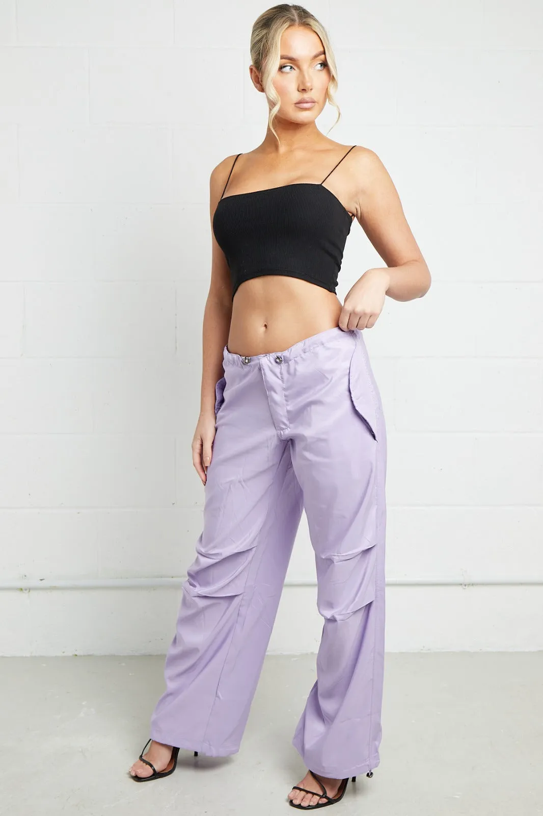 CARGO BAGGY TECH PANT TROUSER-LILAC