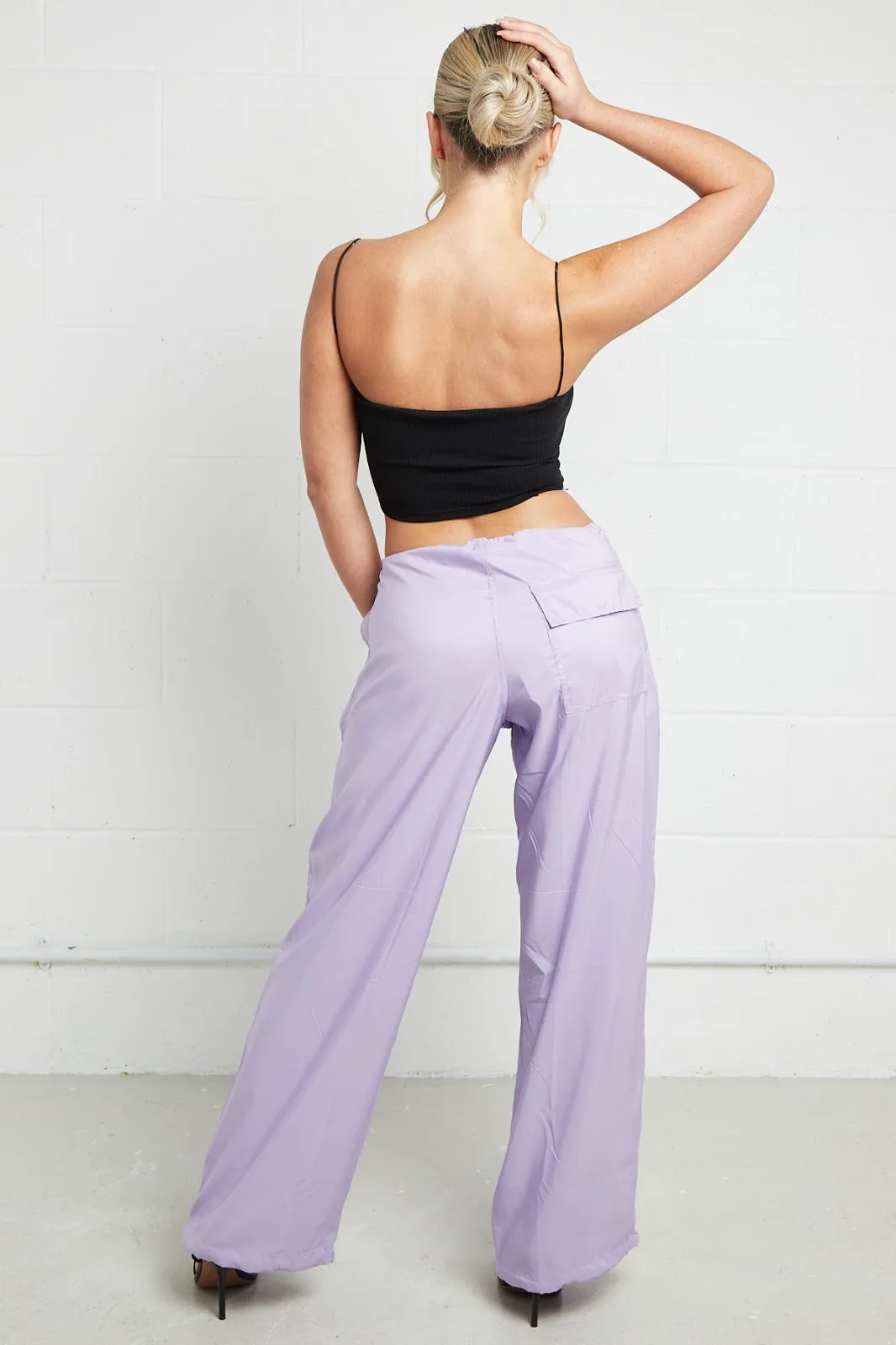 CARGO BAGGY TECH PANT TROUSER-LILAC