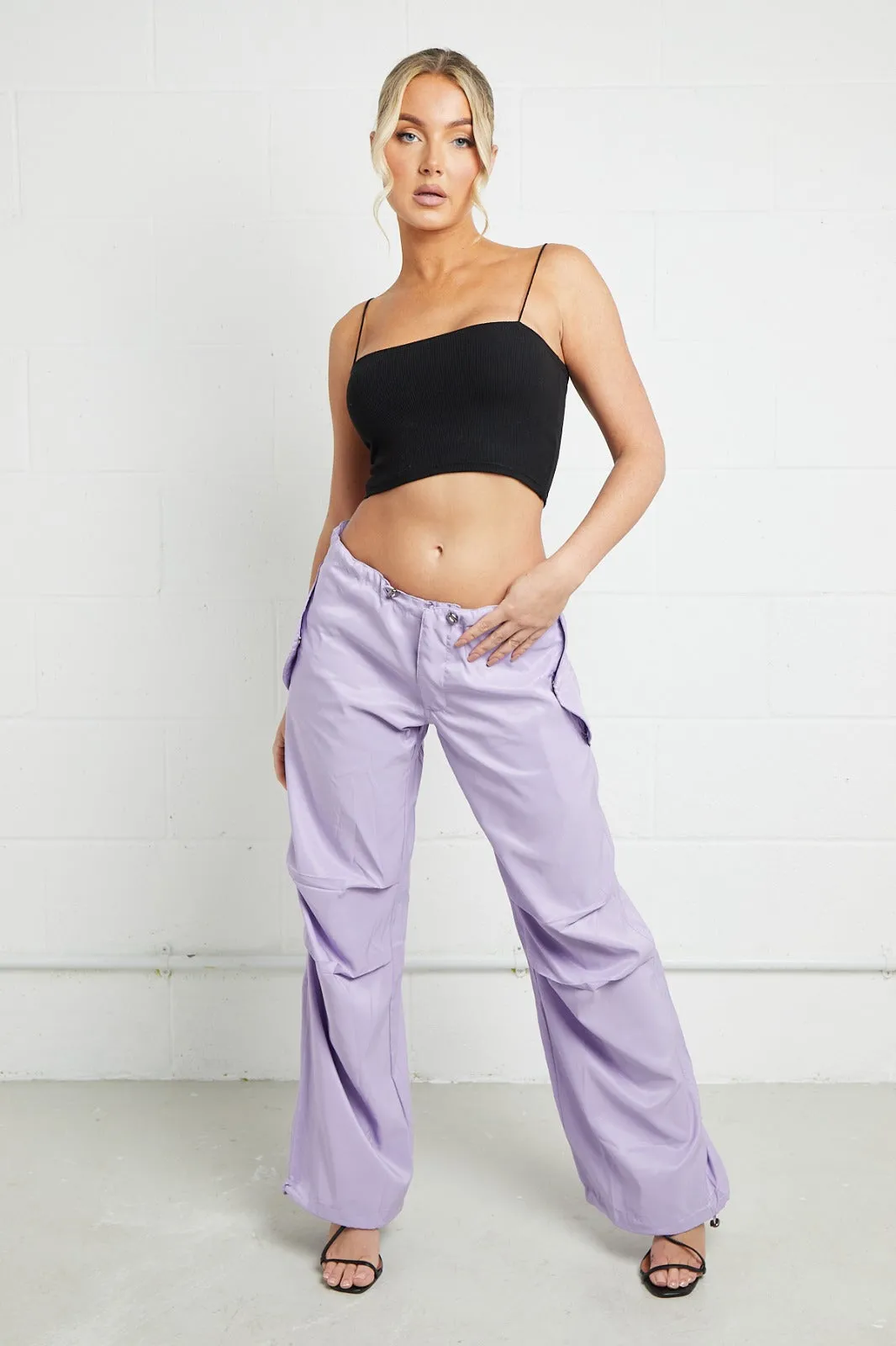 CARGO BAGGY TECH PANT TROUSER-LILAC