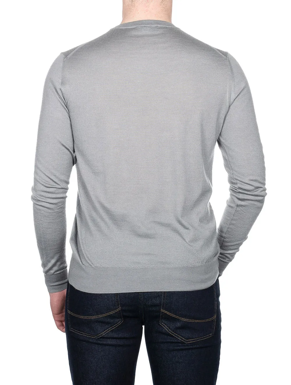 Cashmere & Silk Crew Neck Grey