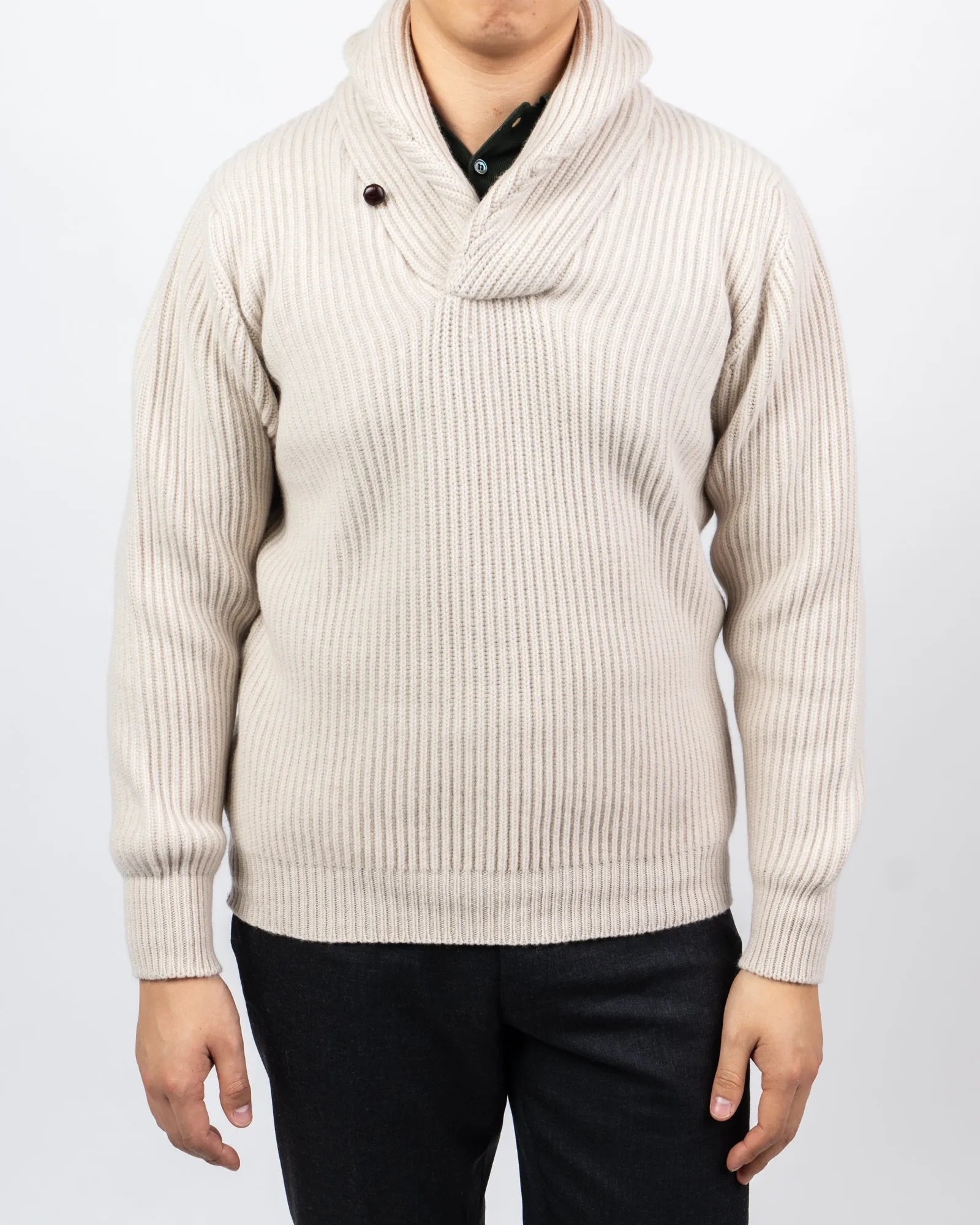 Cashmere Short Shawl Pullover - Linen