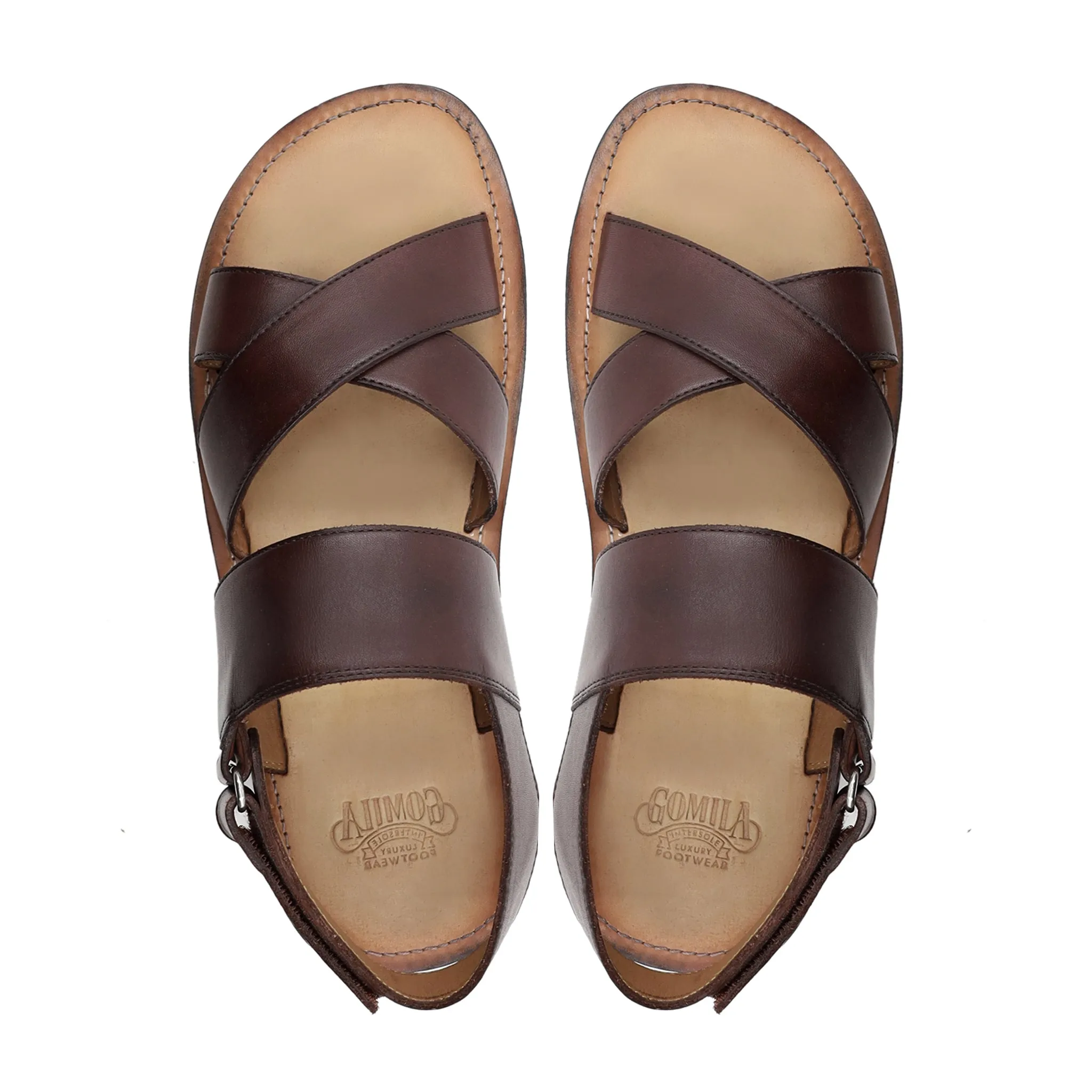 Chaplin - Men's Woddy Brown Calf Leather Sandal