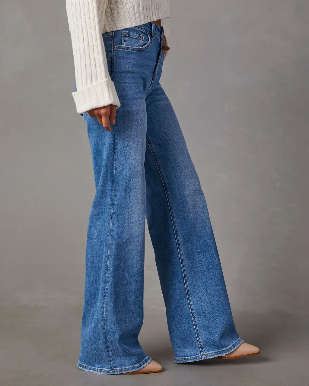 Charley High Rise Wide Leg Stretch Jeans