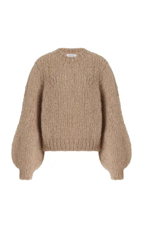 Clarissa Knit Sweater in Camel Welfat Cashmere