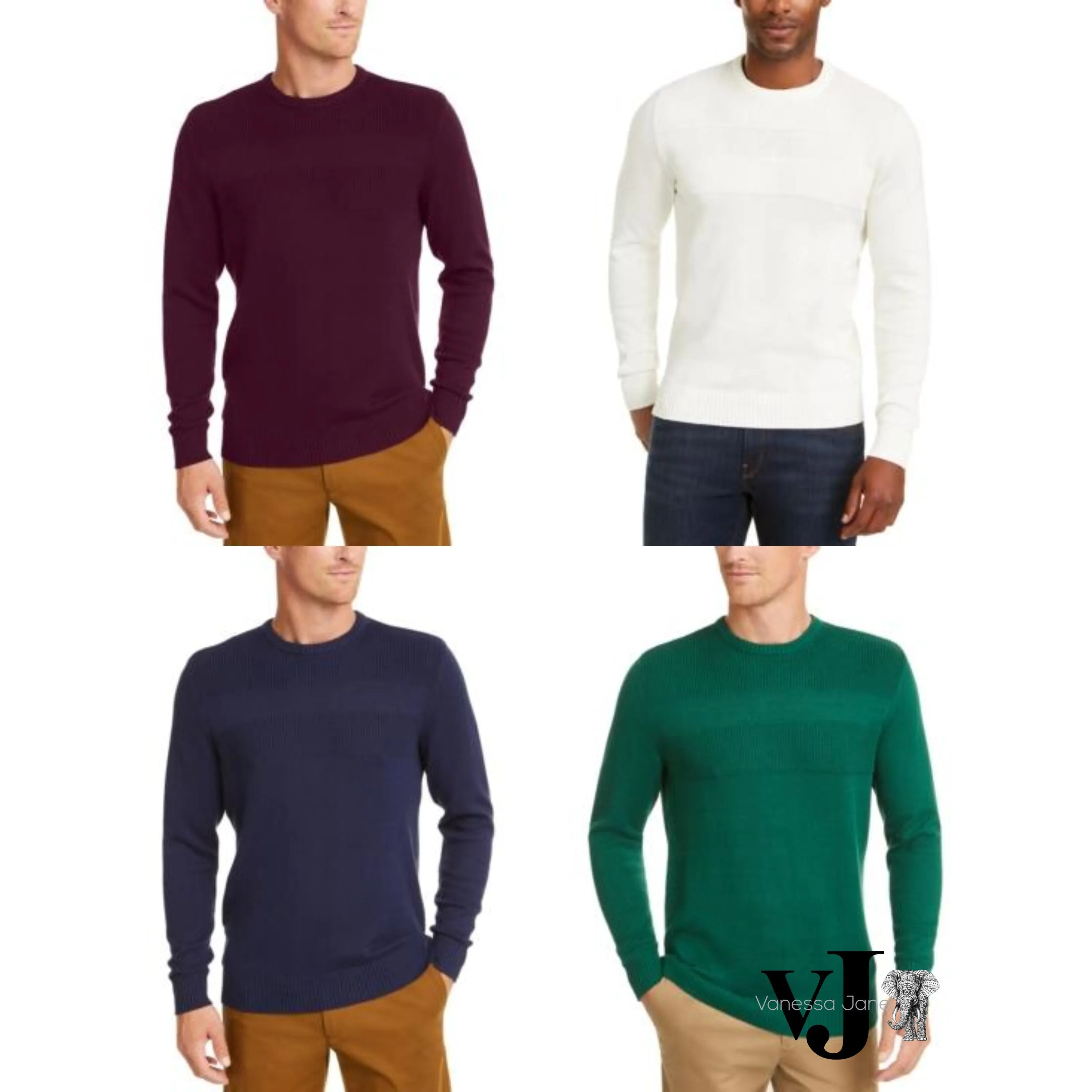 Club Room Mens Cotton Solid Textured Crew Neck Sweater