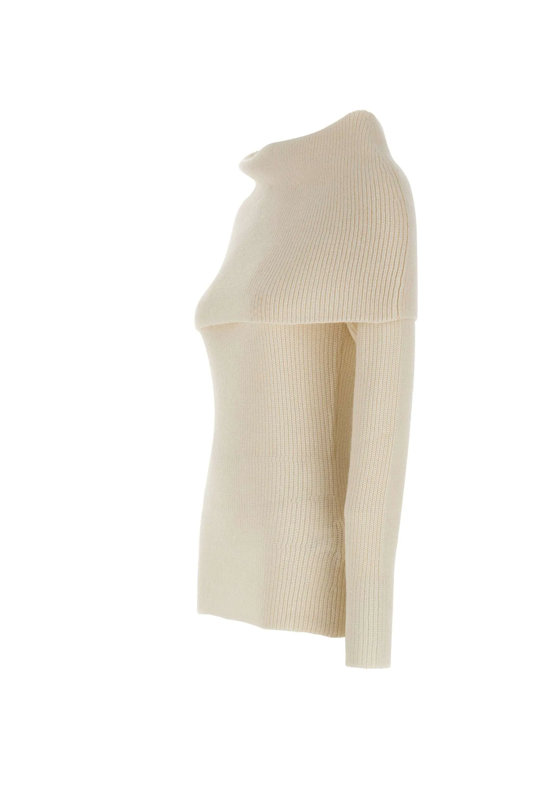 Cream Wool, Silk and Cashmere Sweater