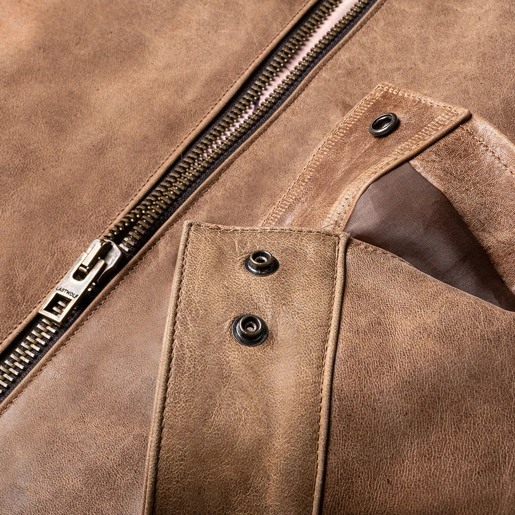 DAKOTA LEATHER JACKET - RUSTIC CAPPUCCINO