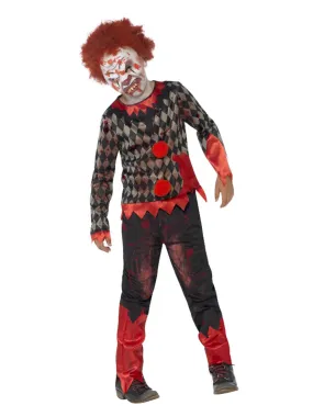 Deluxe Zombie Clown Costume, Red & Green