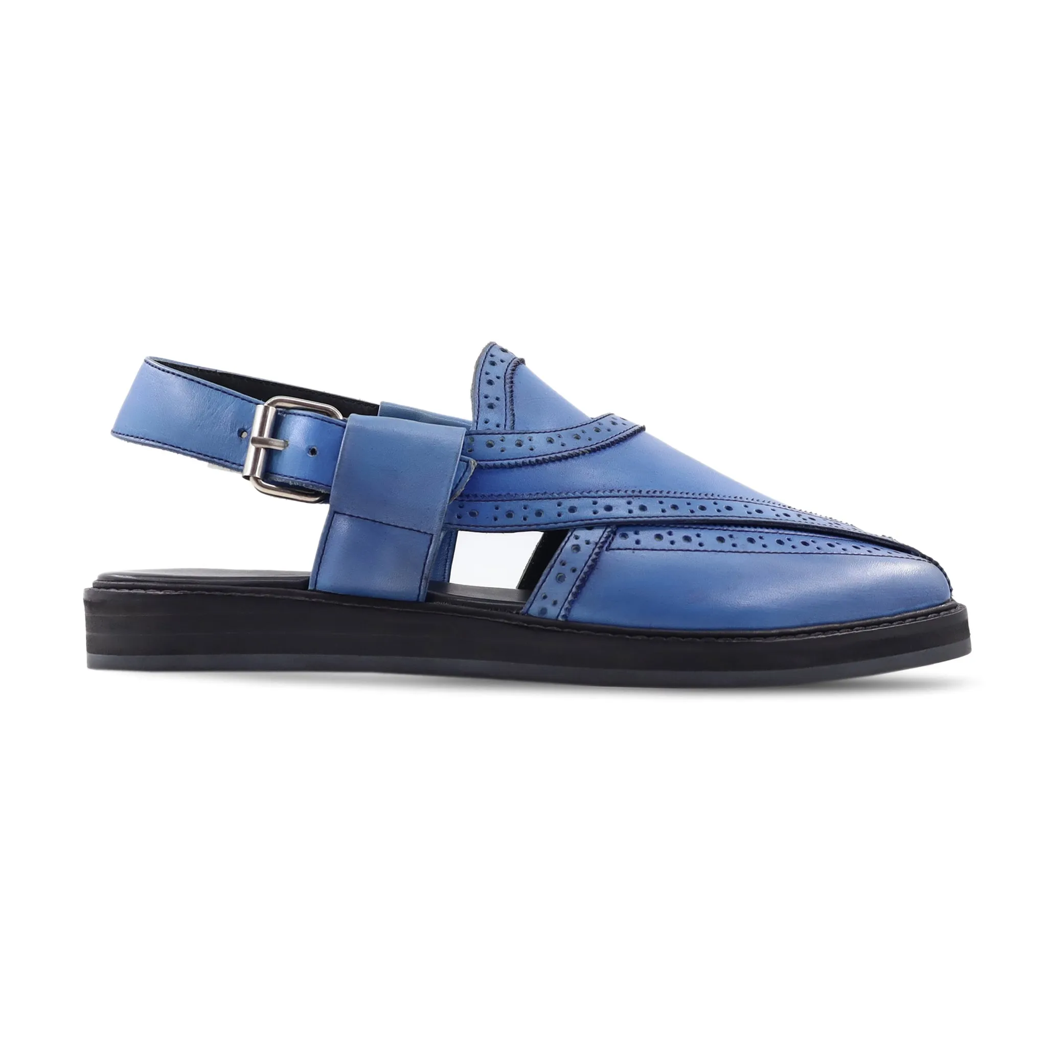 Dudley - Men's Blue Calf Leather Sandal