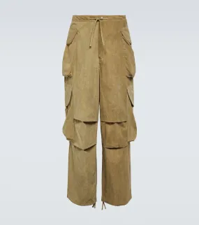 Entire Studios Bleached Cotton Blend Cargo Pants, Green