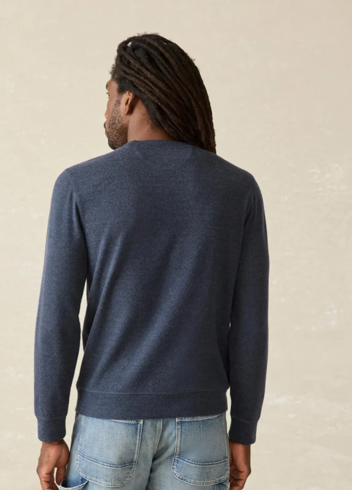 Faherty Legend Stripe Crew Sweatshirt Stripe