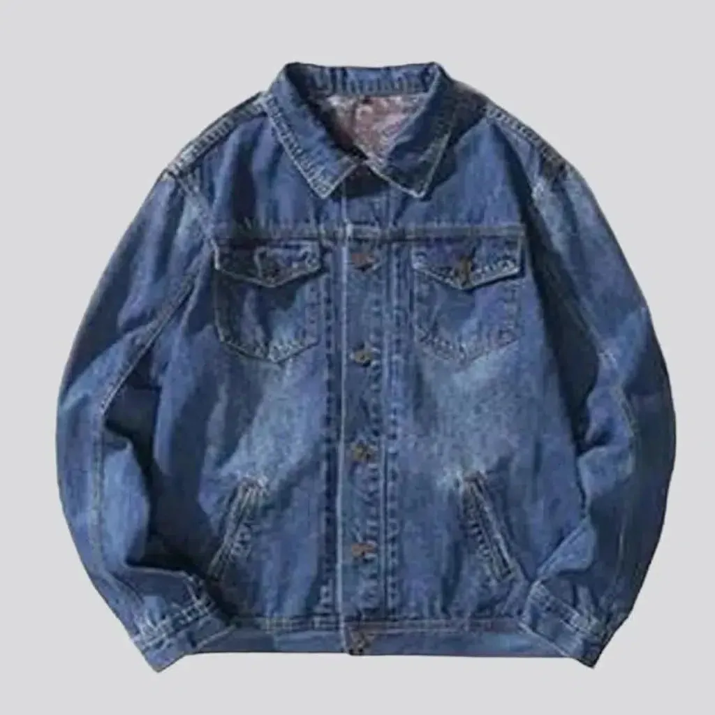 Fashion vintage denim jacket
 for men