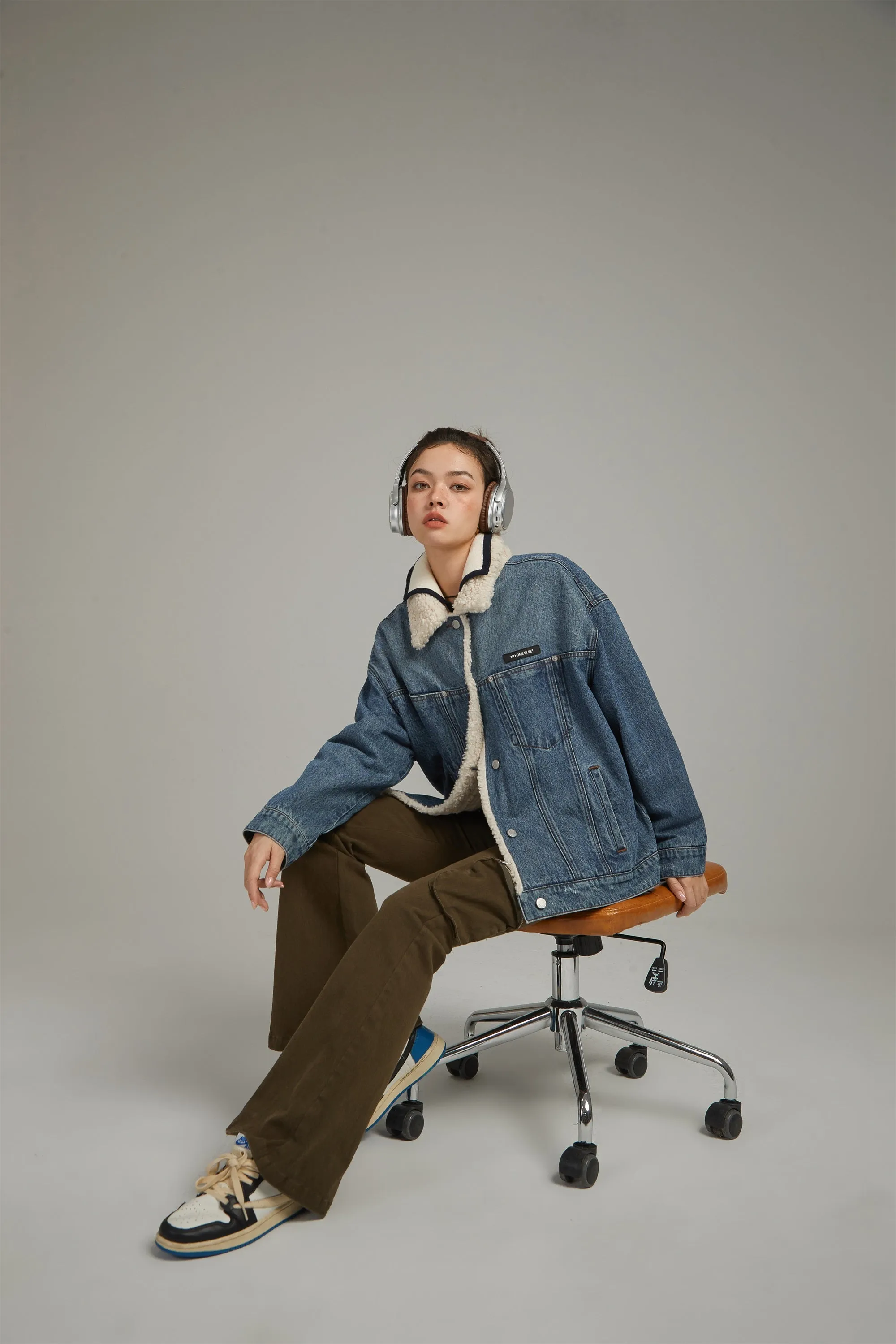 Fluffy Collar Denim Jacket