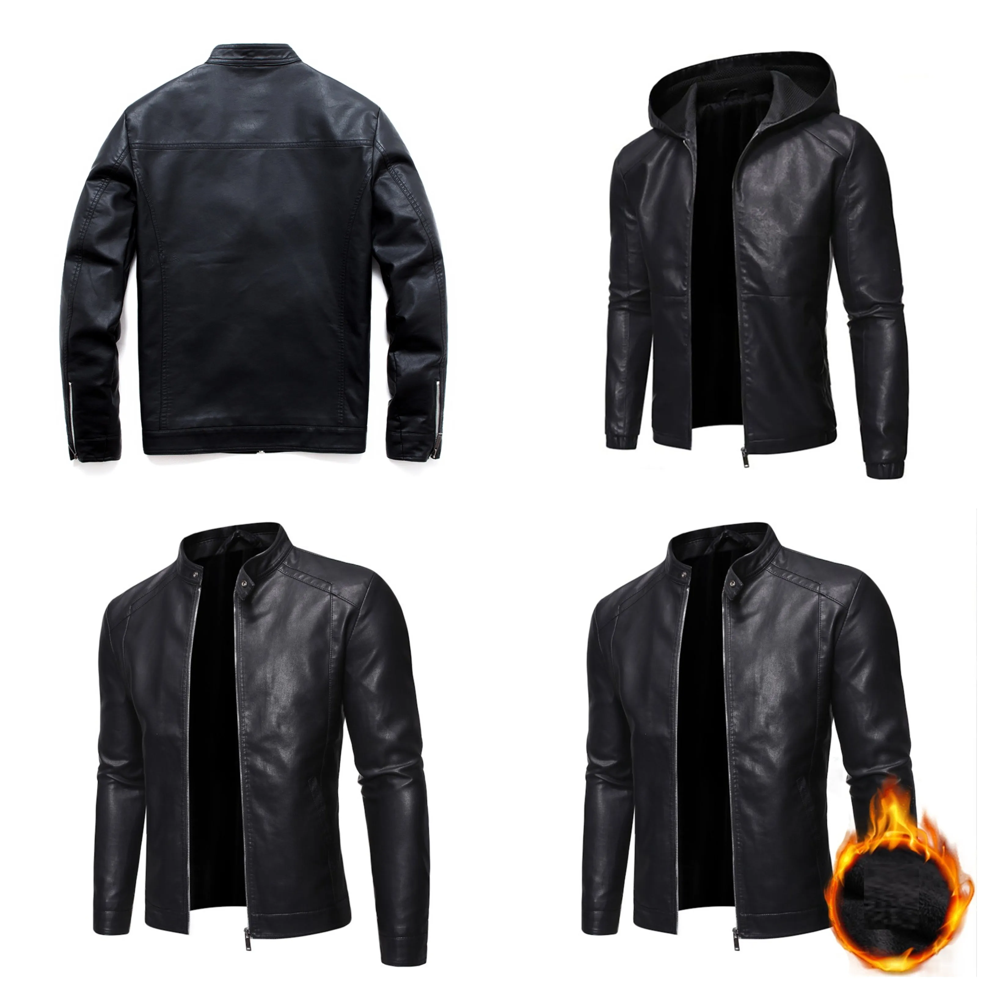 Funki Buys | Jackets | Men's Faux Leather Hooded Jacket