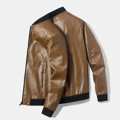 Funki Buys | Jackets | Men's Faux Leather Thin Bomber Jacket