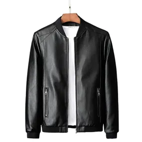 Funki Buys | Jackets | Men's Faux Leather Thin Bomber Jacket