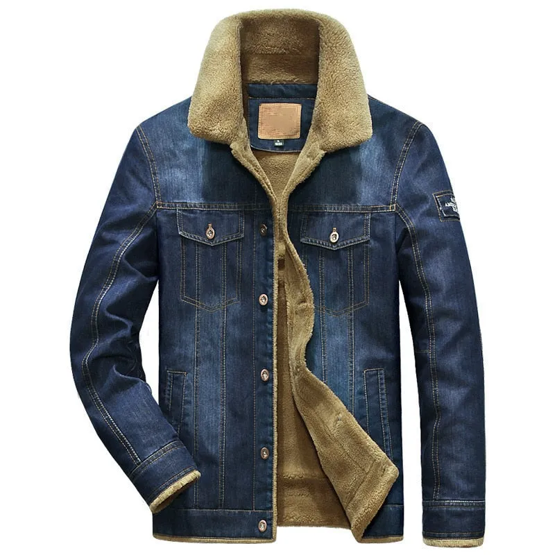 Funki Buys | Jackets | Men's Fleece Denim Trucker Jackets | 7XL