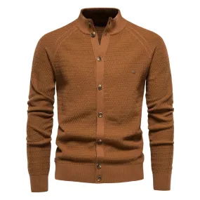 Funki Buys | Sweaters | Men's Mock Neck Button Knit Cardigan