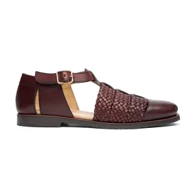 Gladiator - Men's Oxblood Hand Woven Calf Leather Sandal