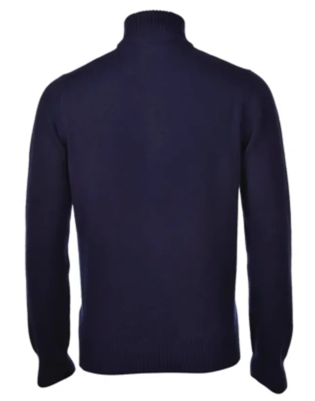 Gran Sasso 1/4 zip Pullover Sweater Cashmere Blend Navy