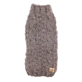 Grey Cable Wool Dog Sweater