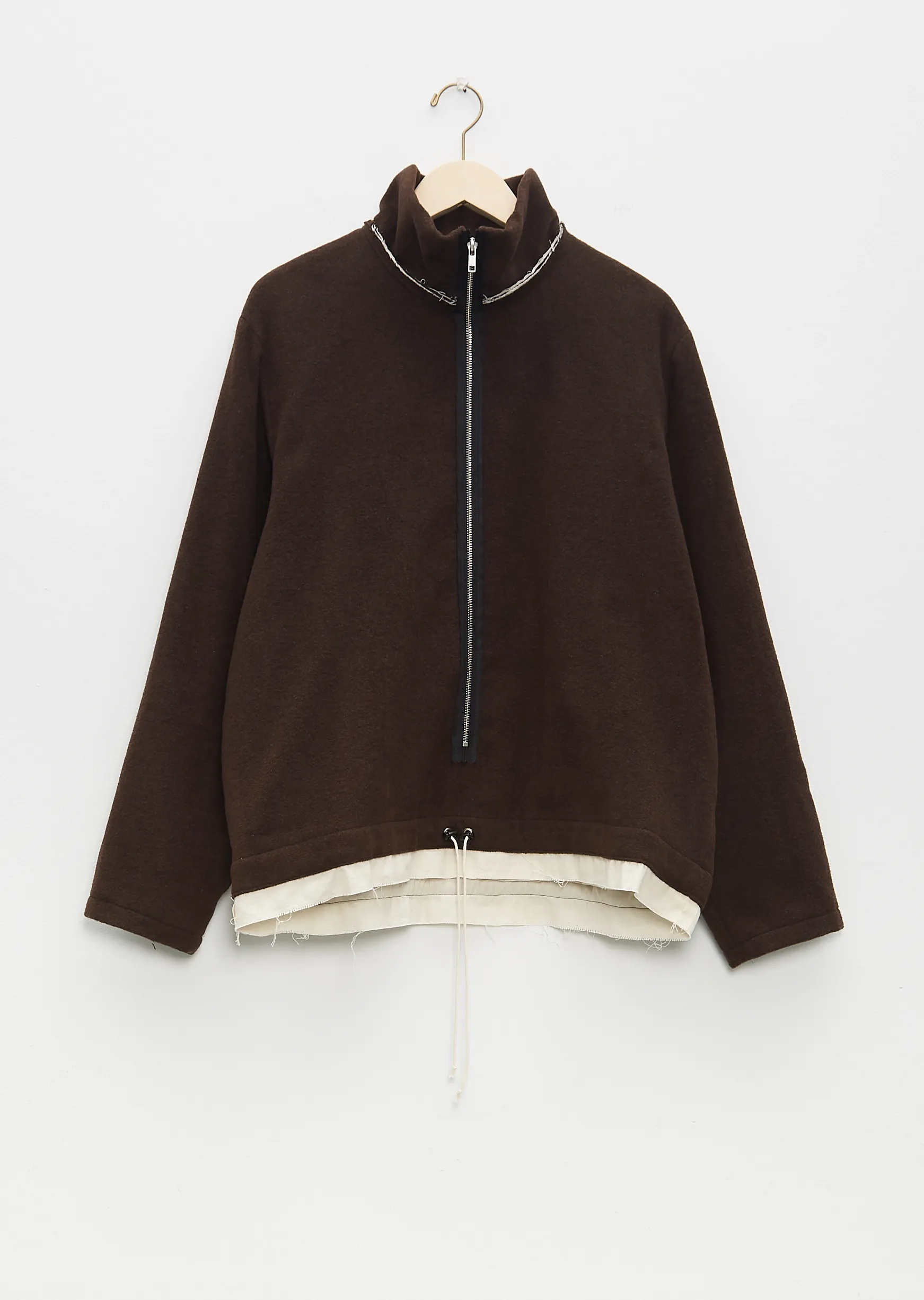 Loden Wool Fleece Anorak — Brown