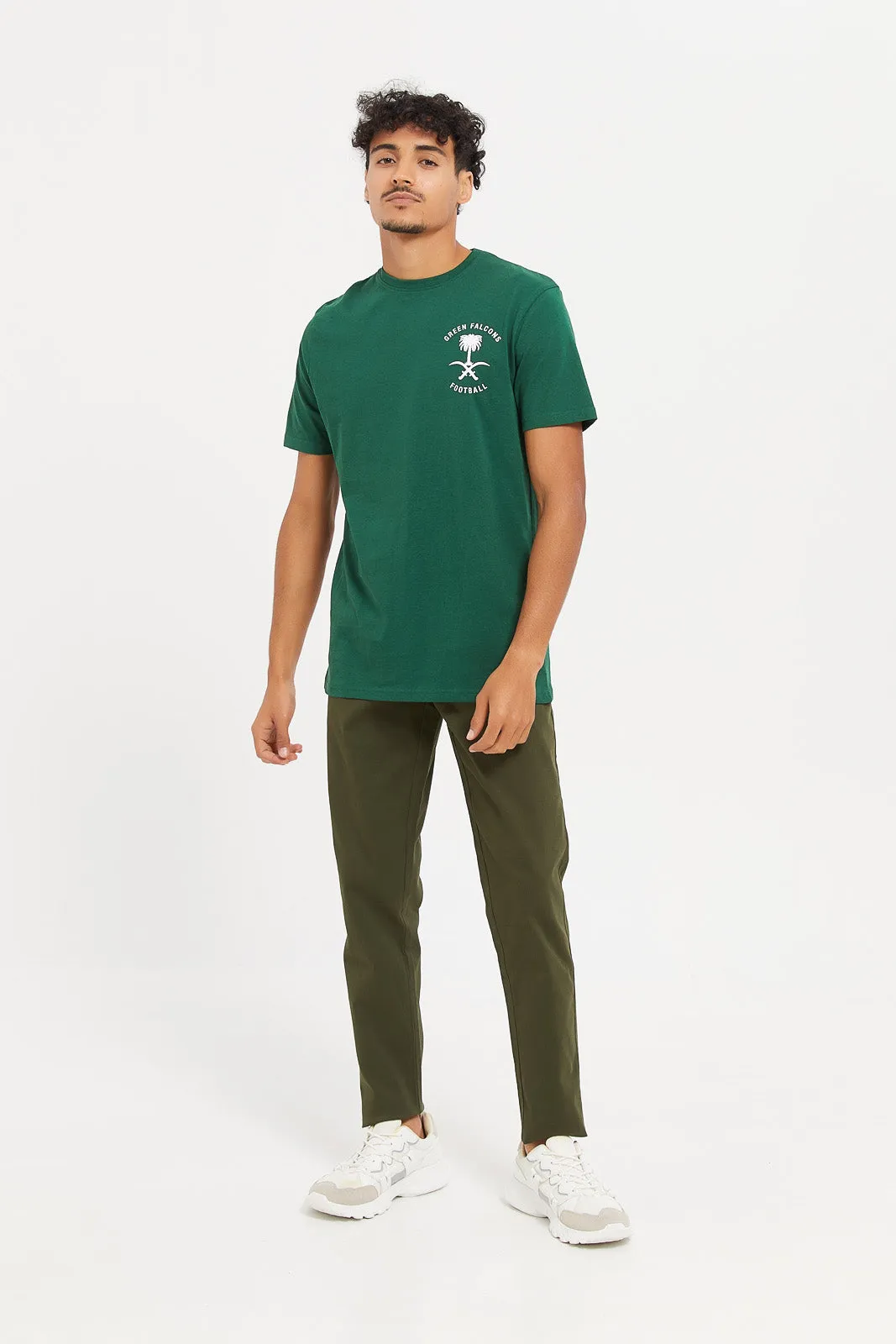 Men Olive Chino Trousers