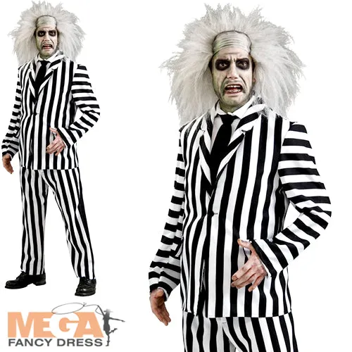 Men's Deluxe Beetlejuice Halloween Tim Burton Movie Costume