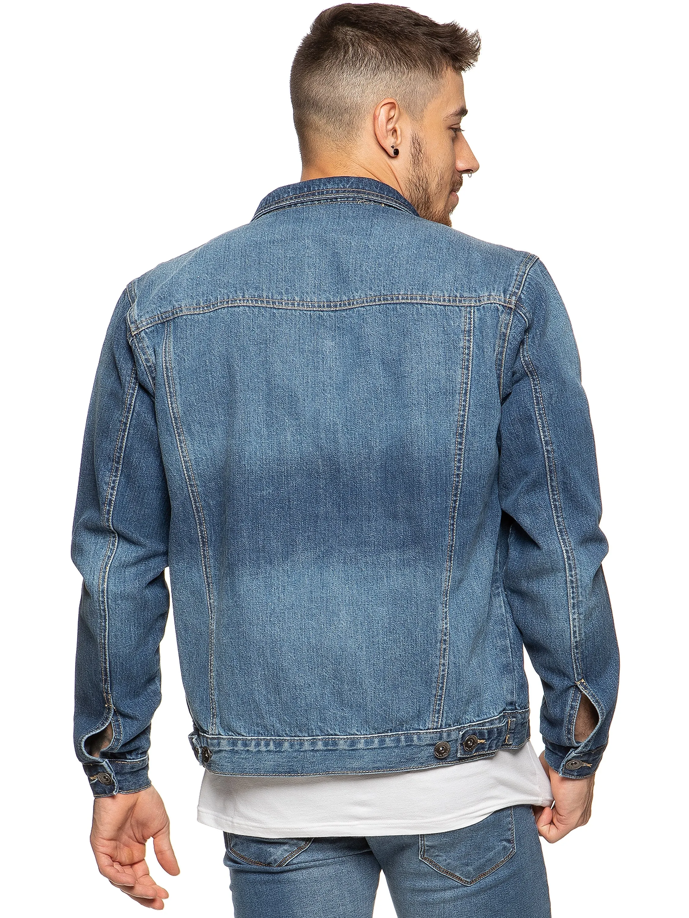 Mens Enzo Denim Designer Jacket - Black | Enzo Designer Menswear