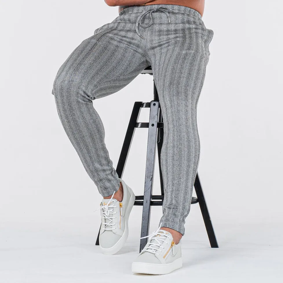 Men's fashion jacquard skinny trousers