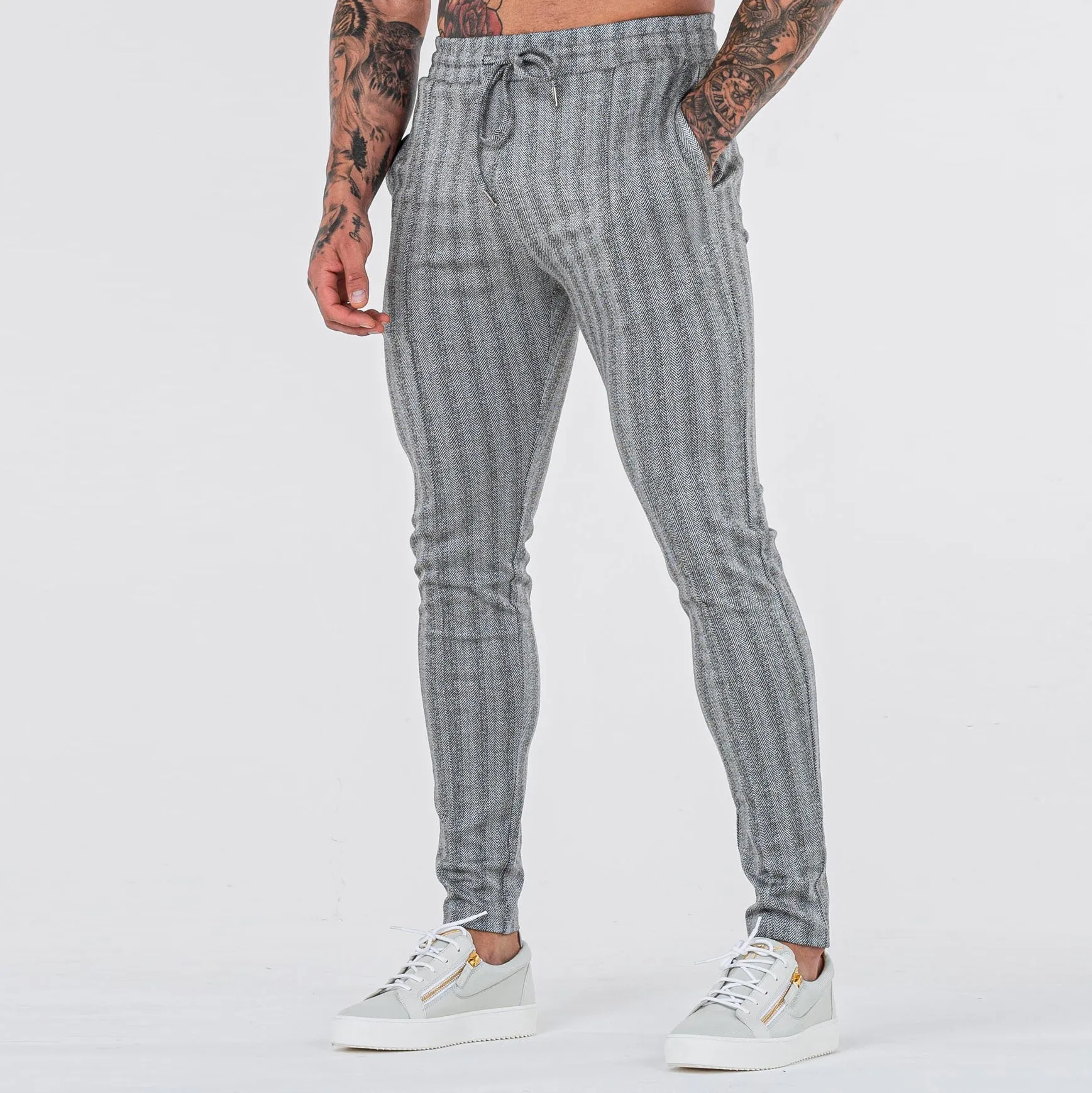 Men's fashion jacquard skinny trousers