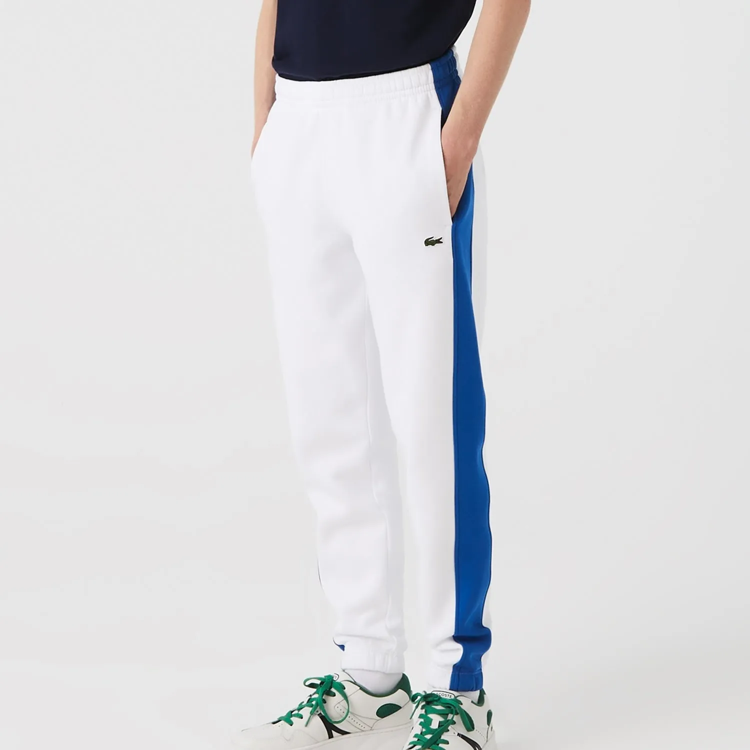 Men's Lacoste Tracksuit Bottoms - White Blue