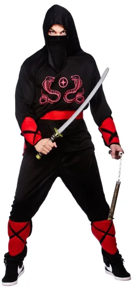 Men's Ninja Warrior Martial Arts Japanese Uniform Fancy Dress Costume