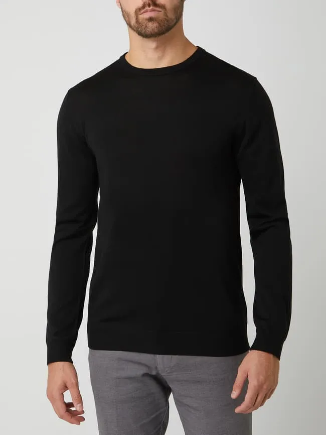 Merino wool sweater model "Margrate" Matinique, black