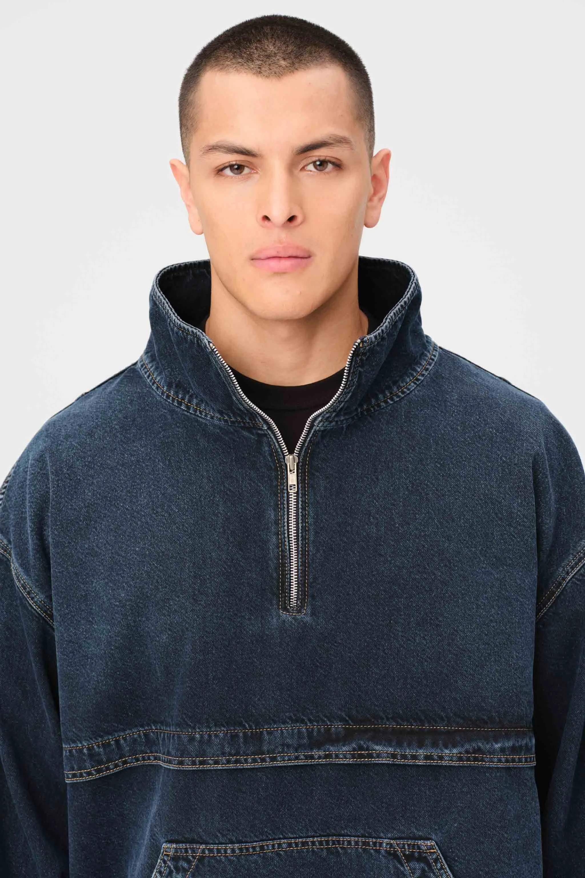 MRY - DENIM PULLOVER WINDBREAKER | PORTER