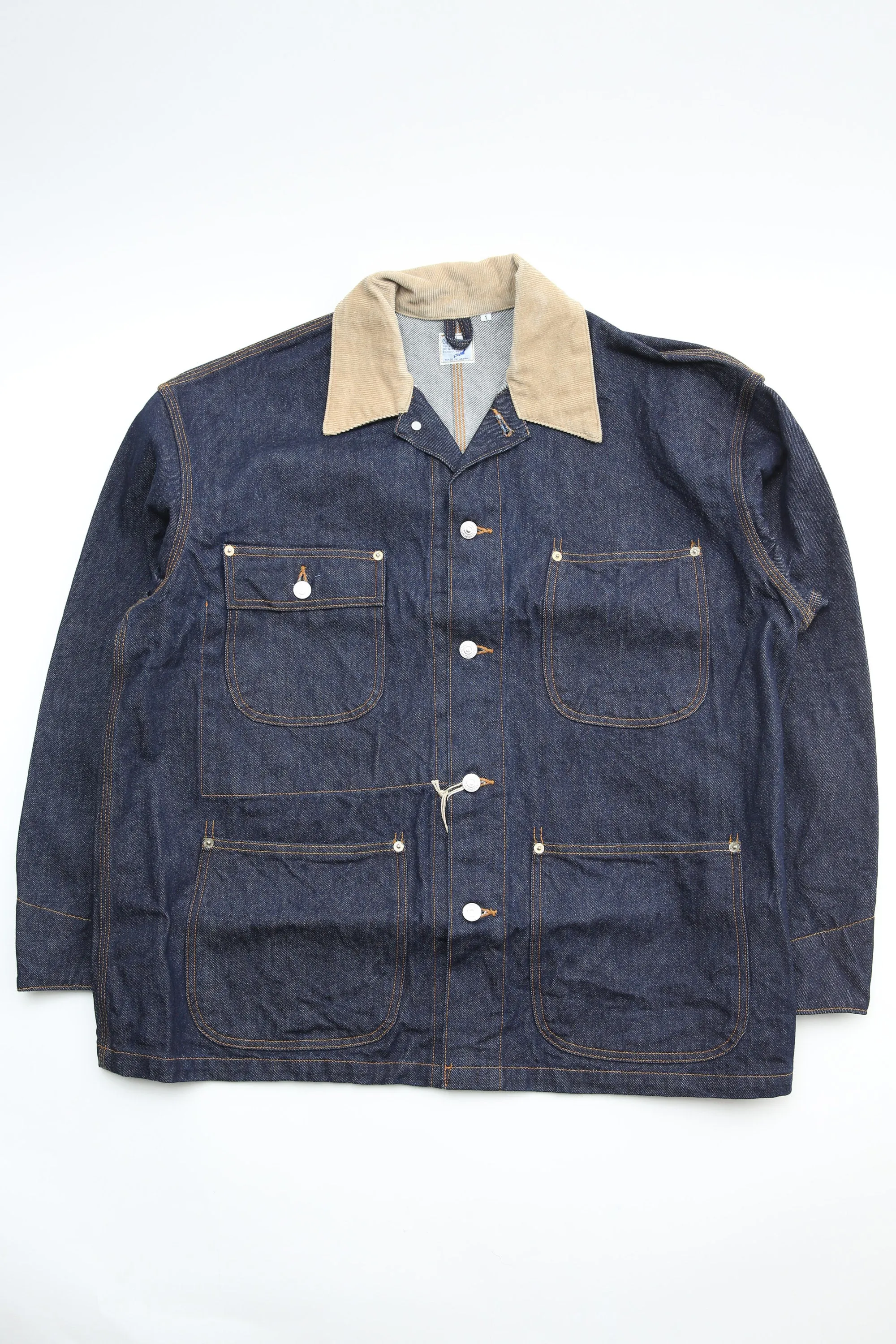 orSlow DENIM RELAX FIT COVERALL JACKET - One Wash