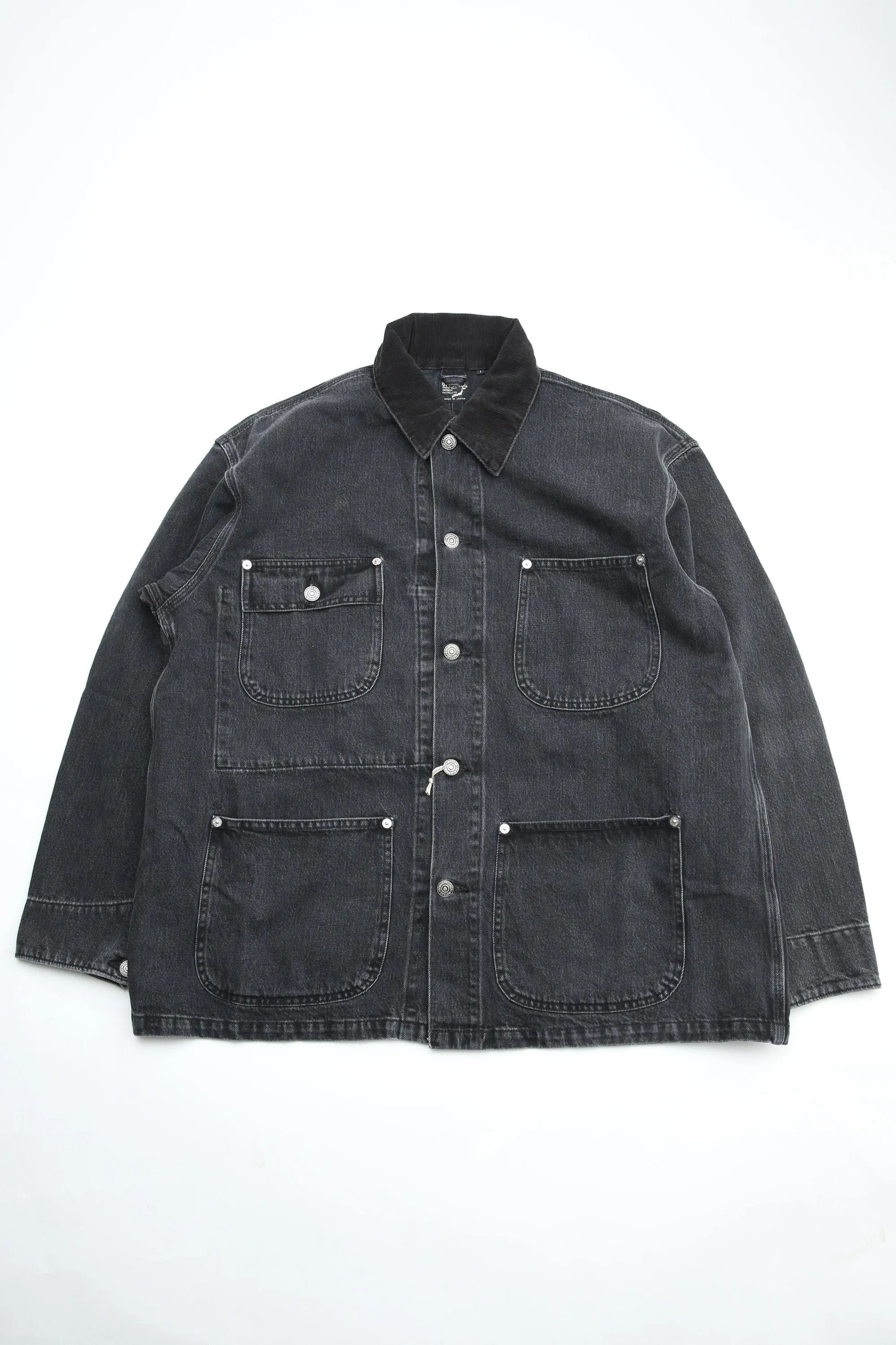 orSlow Loose Fit Coverall - Black Denim Stone D61S