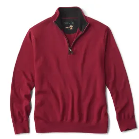 Orvis Men's Merino Wool Quarter-Zip Sweater 2.0 / Crimson